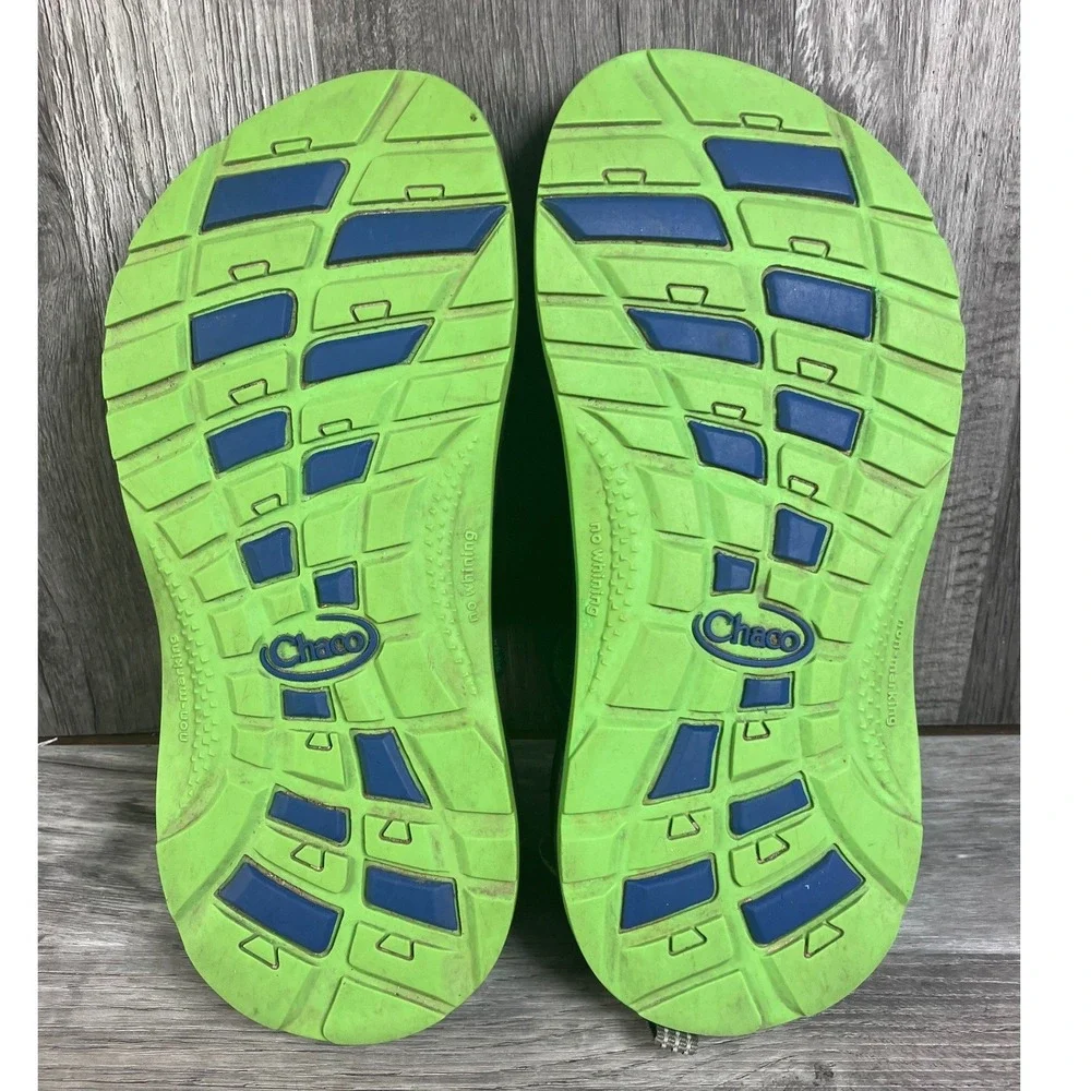 Chaco Z/1 Ecotread Kids Size 2 Blue Green Geometric Strappy Sport Sandals